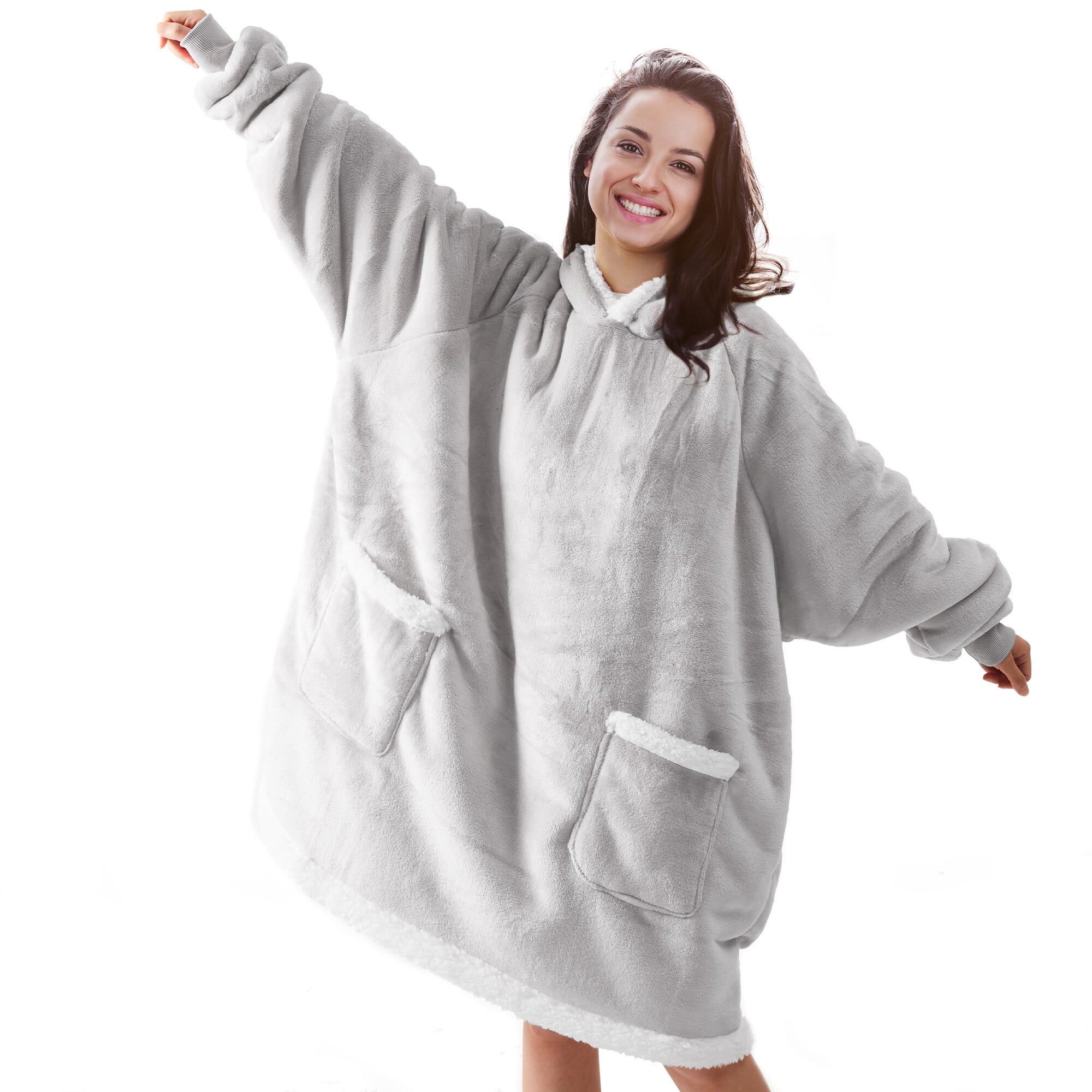 Christmas Burgundy Plus Wearable Super Soft Warm Comfy Hooded