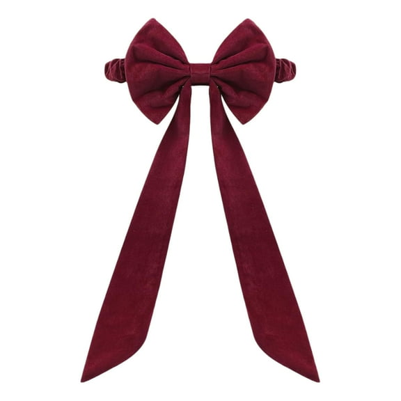 Christmas Burgundy Velvet Chair Sashes, Velvet Christmas Bows for Chairs,Elastic Chair Bows, Christmas Chair Sashes Red Bows, Chairs Bows for Banquet Wedding Party Holiday Decor, 29.5X19.68 inch