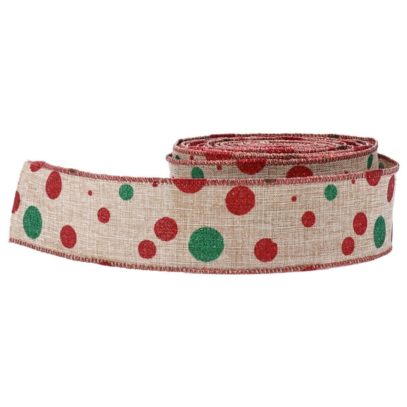 Christmas Burlap Jute Burlap Gift Packing Ribbon Printing Trim Ribbons (Red)