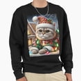 thumbnail image 1 of Christmas Burmilla Cat In Winter Wonderland Graphic Unisex Sweatshirt Retro Art G23248, Up to Size 5XL, 1 of 2