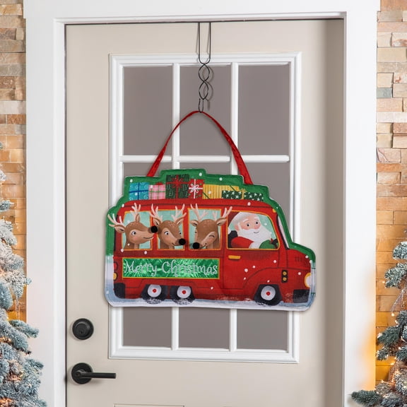 Christmas Bus Shaped Door Dcor