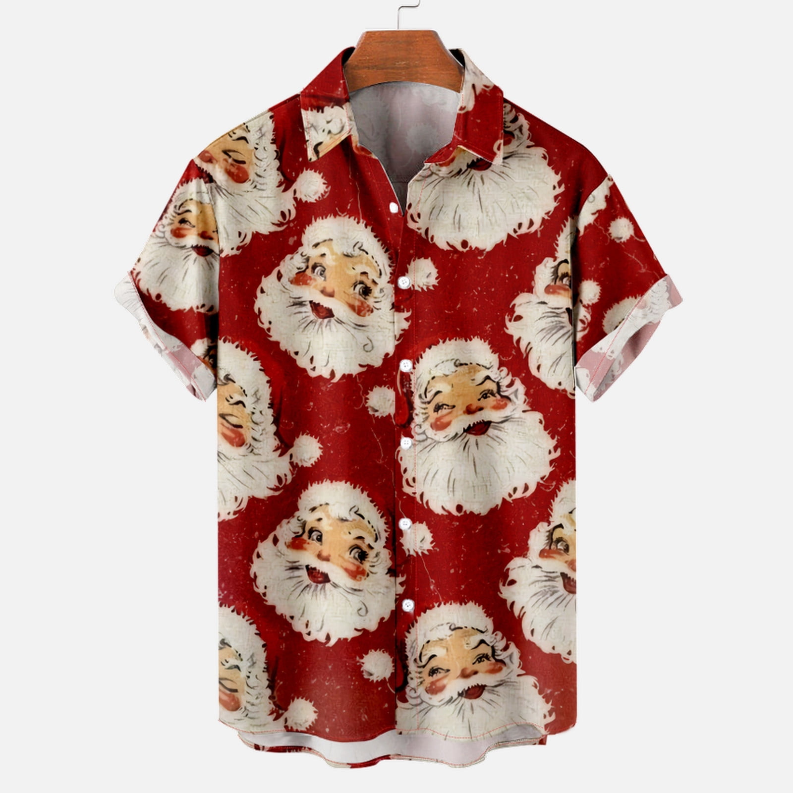 Christmas Button Shirts for Men,Mens Casual Button Down Short Sleeve ...