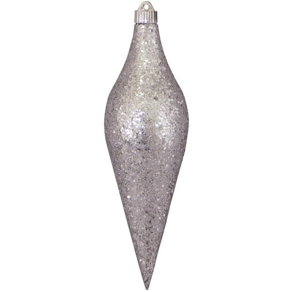 Christmas By Krebs 12 2/3" (320mm) Ornament, Commercial Grade Indoor Outdoor Shatterproof Plastic Water Resistant Ornament (Silver Glitz)