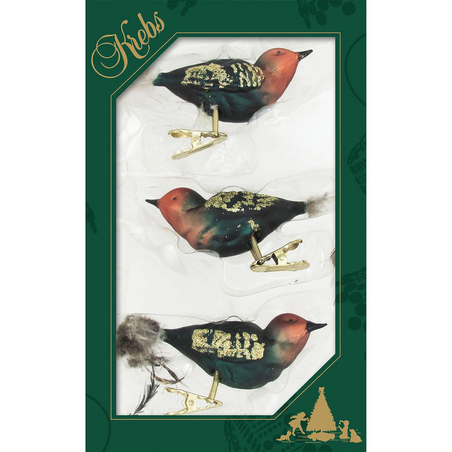 Christmas By Krebs 1Pack Krebs Shaded ClipOn Birds Figurine Ornaments