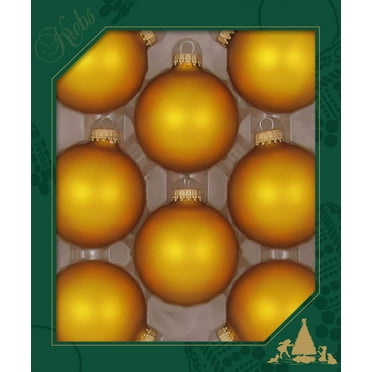 Christmas By Krebs 2 5/8" (67mm) Seamless Glass Ornament [8 Pieces], Decorated Designer Heirloom (Velvet Old Gold)