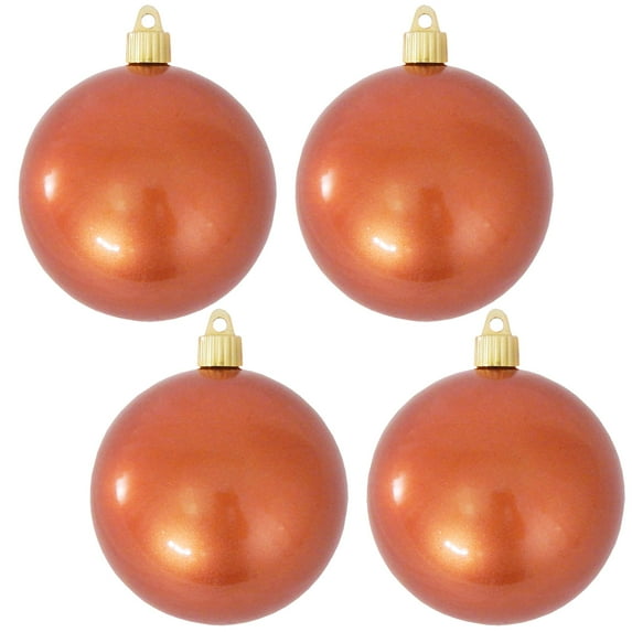 Christmas By Krebs 8" (200mm) Candy Red Ornament, Commercial Shatterproof UV Resistant Plastic Christmas Ball Decoration (Candy Copper, 4 inch (100mm))