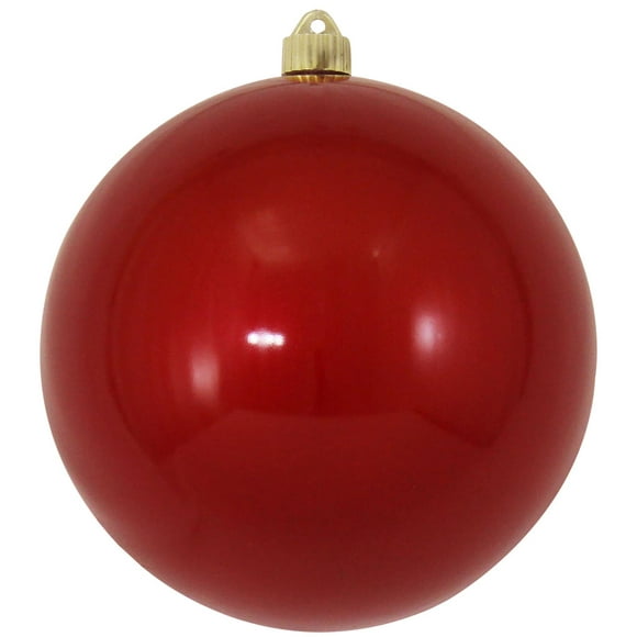 Christmas By Krebs 8" (200mm) Candy Red [1 Piece] Solid Commercial Grade Indoor and Outdoor Shatterproof Plastic, UV and Water Resistant Ball Ornament Decorations