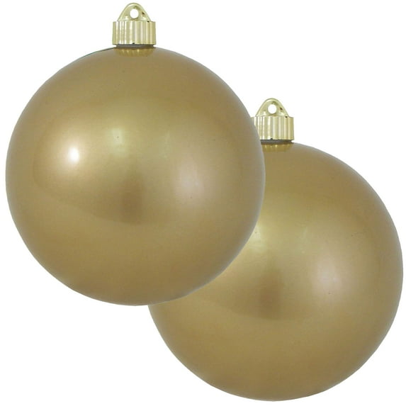 Christmas By Krebs 8" (200mm) Candy Red Ornament, Commercial Shatterproof UV Resistant Plastic Christmas Ball Decoration (Candy Gold, 6 inch (150mm))