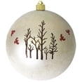 thumbnail image 1 of Christmas By Krebs 8" (200mm) Commercial Grade Indoor Outdoor Moisture Resistant Shatterproof Plastic Ball Ornament (Buff Velvet Trees and Cardinals), 1 of 7