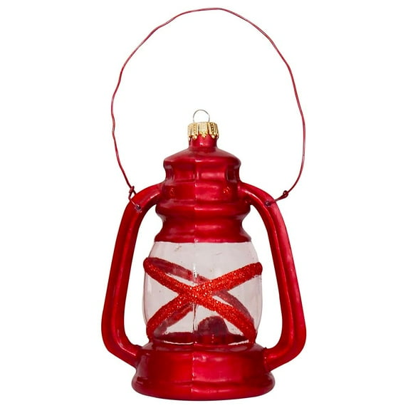 Christmas By Krebs Blown Glass Collectible Tree Ornaments (4 1/2" Red Lantern)