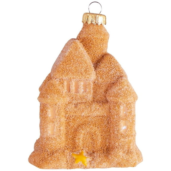 Christmas By Krebs Blown Glass  Collectible Tree Ornaments  (4" Sand Castle)