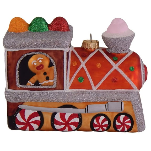 Christmas By Krebs Blown Glass  Collectible Tree Ornaments (5" Gingerbread Train)