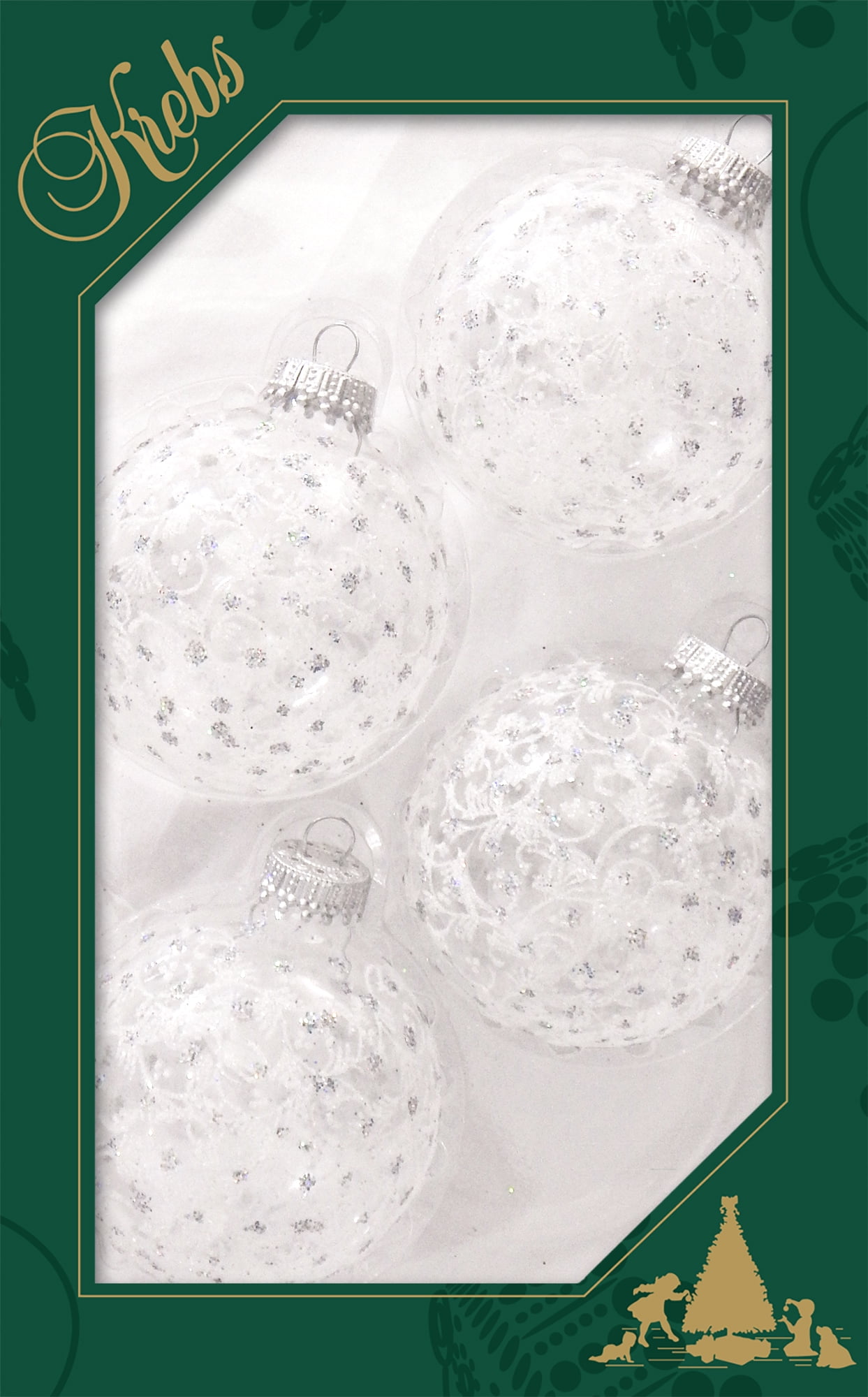 Christmas By Krebs Designer Seamless Glass Christmas Ball Ornaments, 2