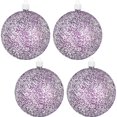 thumbnail image 1 of Christmas By Krebs Ornament, Commercial Grade Indoor and Outdoor Shatterproof Plastic, Water Resistant Ball Ornament Decorations (Purple & Silver Multicolor Glitz, 4 3/4 inch (120mm)), 1 of 9