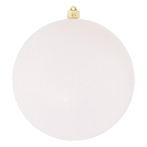 Christmas By Krebs Ornament, Commercial Grade Indoor and Outdoor Shatterproof Plastic, Water Resistant Ball Ornament Decorations (Snowball White Glitter, 10 inch (250mm))