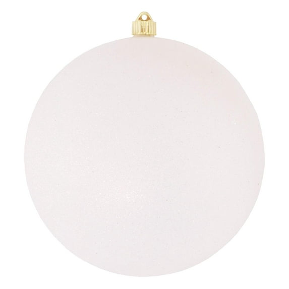 Christmas By Krebs Ornament, Commercial Grade Indoor and Outdoor Shatterproof Plastic, Water Resistant Ball Ornament Decorations (Snowball White Glitter, 10 inch (250mm))
