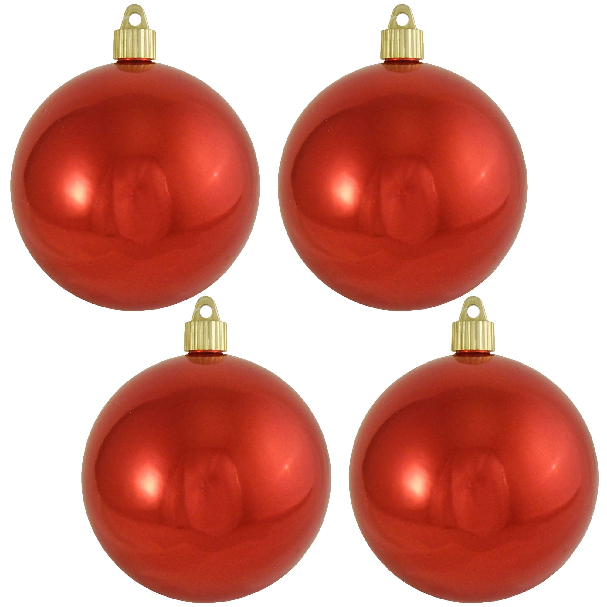 Shiny Red Shatterproof Plastic Christmas Ball Ornaments Set