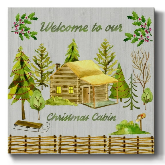 Christmas Cabin I- Gallery Wrapped Canvas