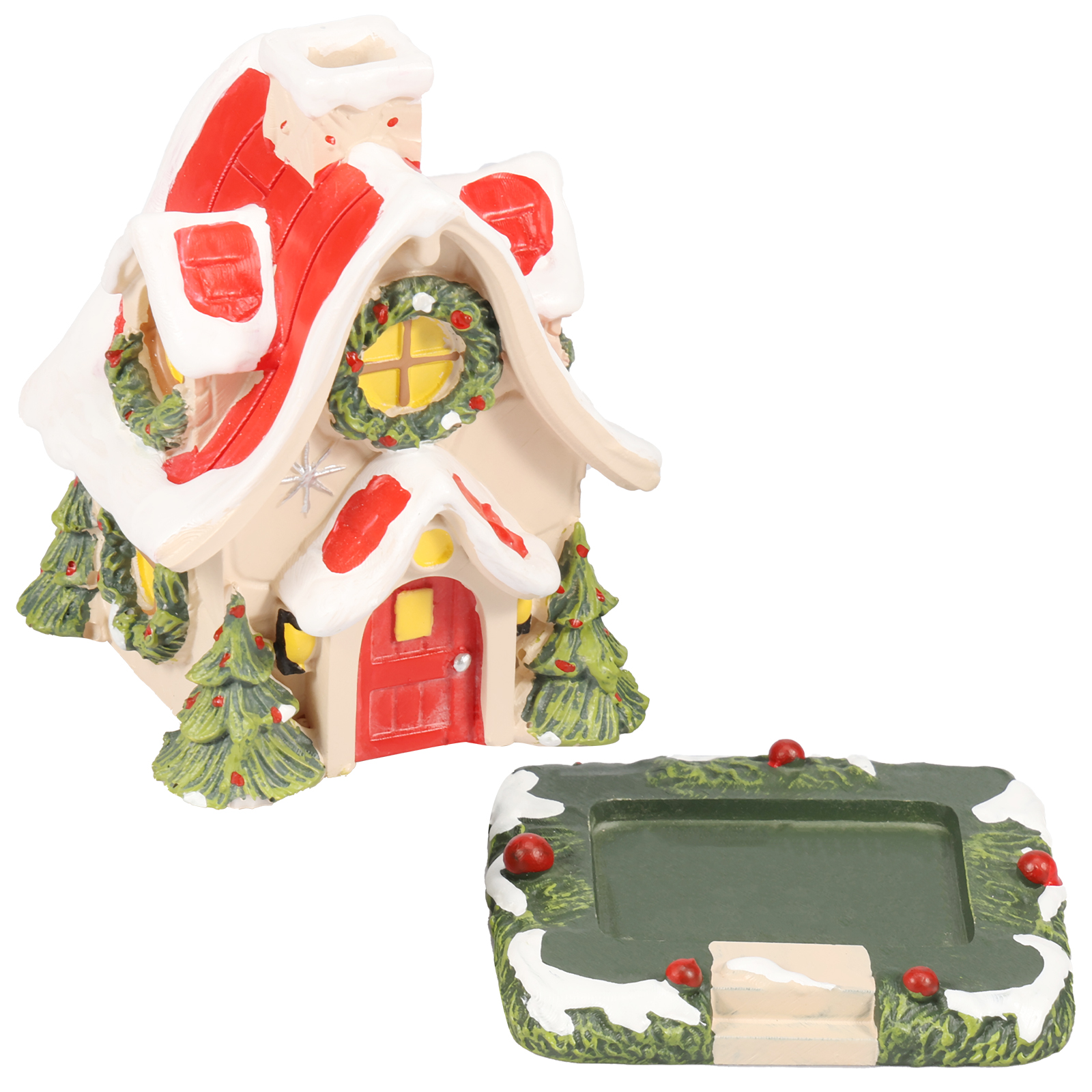 Christmas Cabin Incense Burner, Christmas Village House Incense Burner