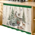 thumbnail image 1 of Christmas Cabinet Dishwasher Hidden Curtains, Privacy Closet Door Curtain, Xmas Truck Trees Elk Gifts House Winter Plaid Green Adhesive Dust Proof Under Sink Skirt for Bathroom Kitchen 35"x35", 1 of 8