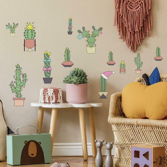 Christmas Cacti Peel and Stick Wall Decals