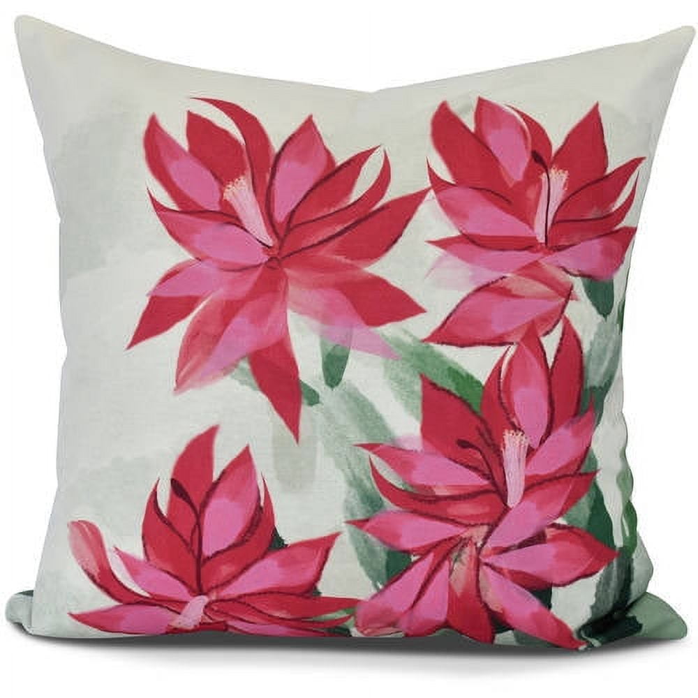 Christmas Cactus, Floral Print Pillow