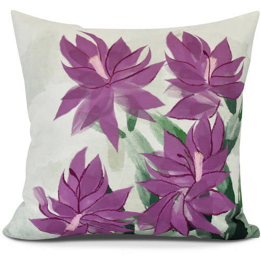 Christmas Cactus, Floral Print Pillow