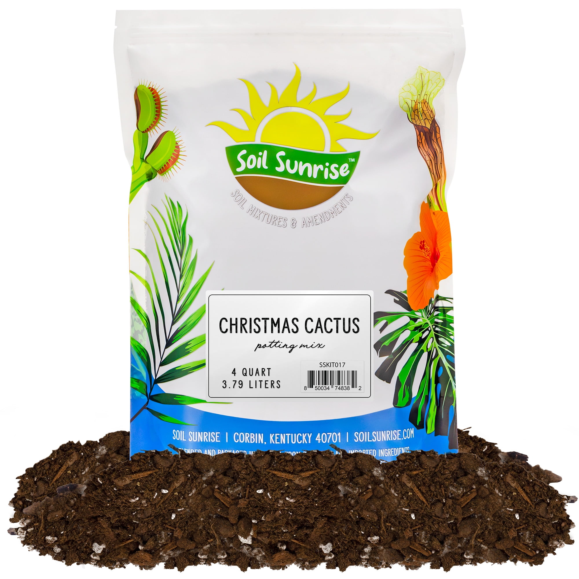 Christmas Cactus Potting Soil Mix (4 Quarts), Hand Blended Soil for