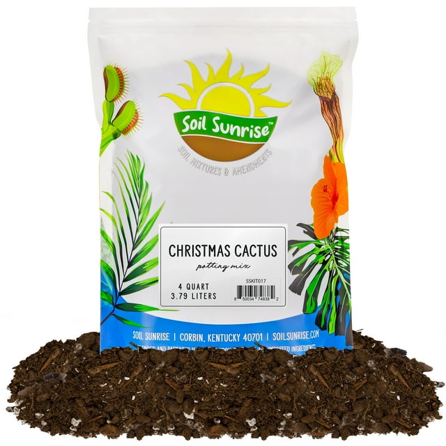 Christmas Cactus Potting Soil Mix (4 Quarts), Hand Blended Soil for