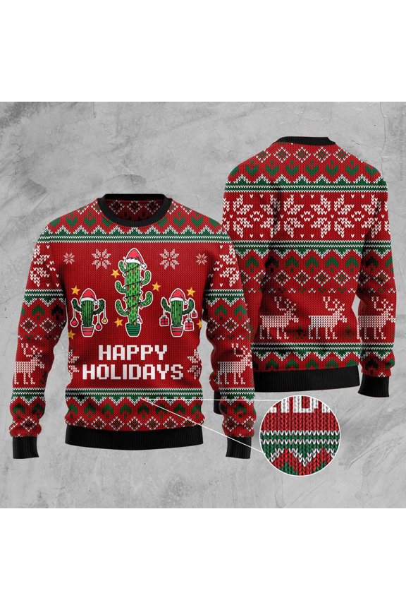 Christmas Cactus Ugly Christmas Sweater, Christmas Sweater, Ugly Sweater, Funny Xmas Sweaters