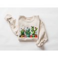 thumbnail image 1 of Christmas Cactus sweater, Festive Plant Mom Christmas sweatshirt, Christmas Plant Mom Gift, Cactus With Lights, Christmas Gift, 1 of 2