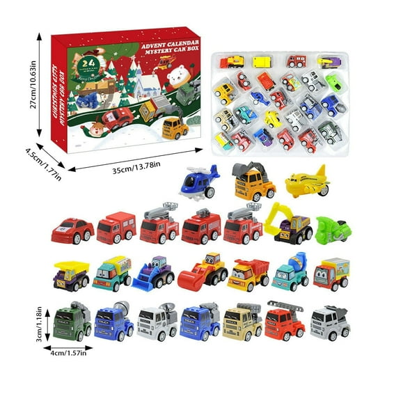 Christmas Calendar Countdown, Advent Calendars 2025 - Pull-Back Car Model Advent Toy,Small Vehicle Model - Coolest Advent Calendars for Toddler Girls Boys Teens Children Friend