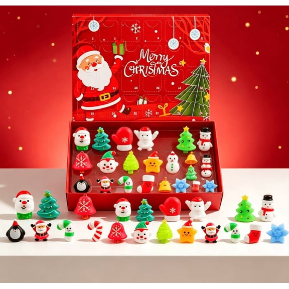 Christmas Calendar Countdown Blind Box Complete 24 Piece Holiday Mini Figure Set Colorful Airplane Advent Gift Box Surprise Toy