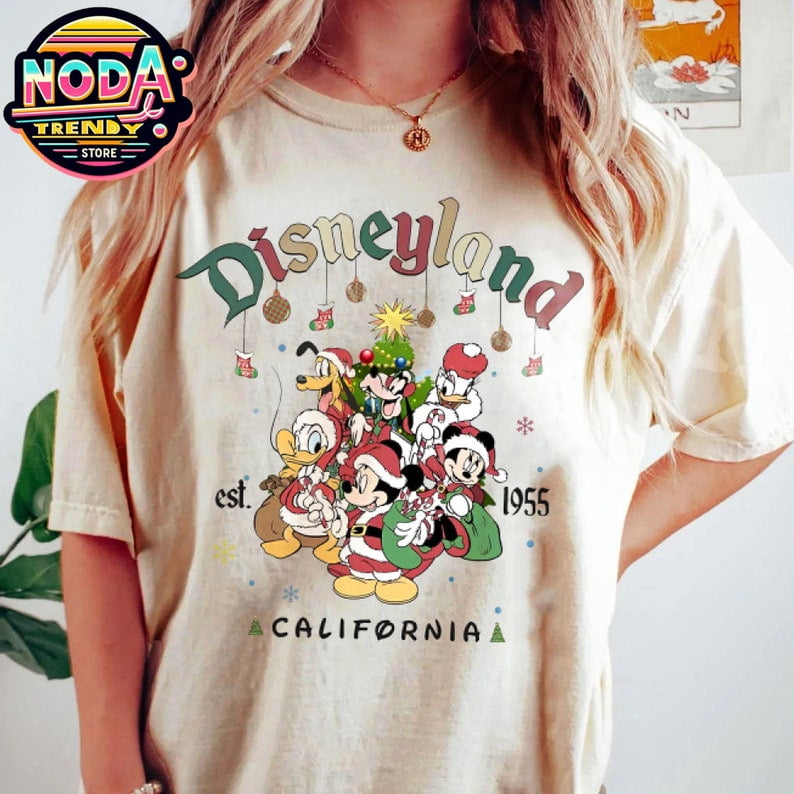 Christmas California Est 1955 Shirt, Mickey And Friend Merry Christmas