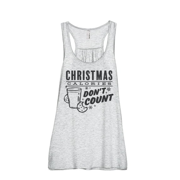Christmas Calories Don't Count Women's Fashion Sleeveless Flowy Racerback Workout Yoga Tank Top Sport Grey Small