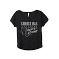 thumbnail image 1 of Christmas Calories Don't Count Women's Fashion Slouchy Dolman T-Shirt Tee Heather Black 2X-Large, 1 of 3