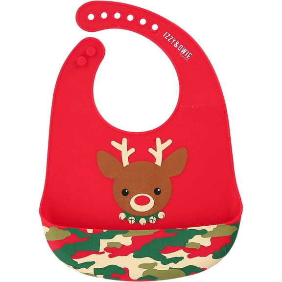 Pavilion Gift Company - Christmas Camo Reindeer - 12" Silicone Catch All Bib