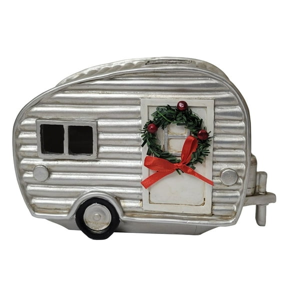 Christmas Camper Figurine Lighted Place and Time Table Decor 7 X 3.5 X 5.5"