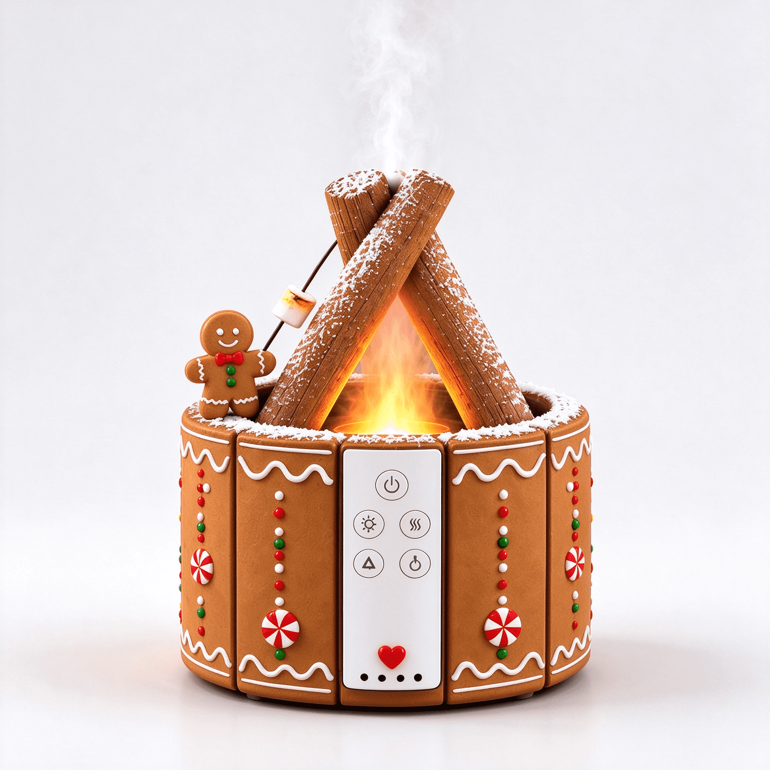 Christmas Campfire Aroma Diffuser, Gingerbread Man Holiday Flame Effect ...