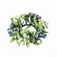 thumbnail image 1 of Christmas Candle Holder Wreath Set 3 Inch Center Pine Cone and Red Berry Decorative Ring Holiday Table Centerpiece with Artificial Greenery for Candle Holders, 1 of 3