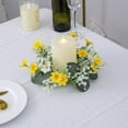 thumbnail image 1 of Christmas Candle Holder Wreath Table Decorate Simulation Eucalyptus Garland Candle Yellow White Flower Fall Halloween Thanksgiving Christmas Decoration, 1 of 6