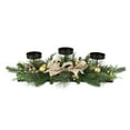 thumbnail image 1 of Christmas Candle Holders Centerpiece for Table 17.72 Inch with 3 Candle Holder Artificial Pine Needles Bowknot Baubles Ornaments Berries and Pine Cones Dining Room Desktop Table Decor, 1 of 5