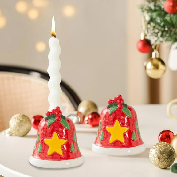 Christmas Candle Holders Personalized Bow Taper Candle Holders Ceramic Decorative Candle Holders Aromatherapy Holders for Home Christmas Wedding Table Centerpiece Mantle Decor