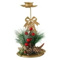 thumbnail image 1 of Christmas Candle Holders Set, Metal Holiday Decor with Traditional & Modern Design, Festive Tabletop Candle Stand for Creating Warm Atmosphere, 1 of 7
