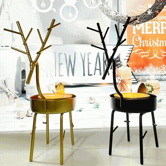 Christmas Candle Holders Small Tealight Candle Holders Reindeer Shape Iron Votive Candle Holder Durable and Rust-Proof Candlestick for Holiday Party Table Decoration Home Gifts