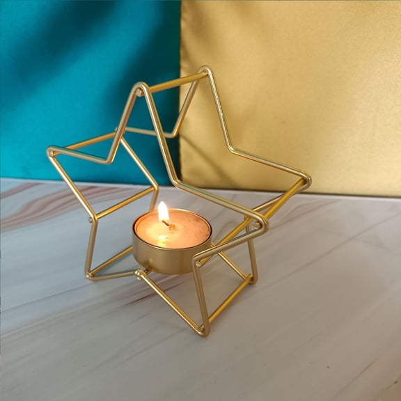 Christmas Candle Holders Star Shape - Iron Metal Candlestick for Holiday Party Table, Decorative Star Tea Light Holders for Home Gifts Festive Table Ornaments for Season Decor