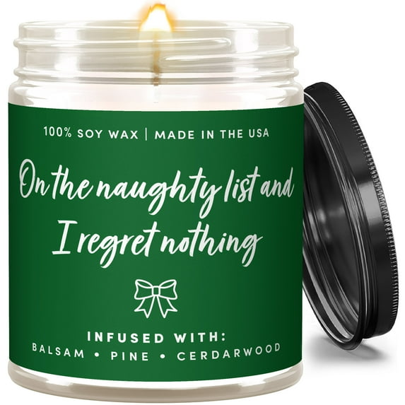 Christmas Candle, Naughty List Candle, Christmas Scented Candles, Winter Candle, Holiday Candles, Christmas Decor, Pine Candle, Candle Christmas, Xmas Candles, Holiday Scented Candles - 9oz