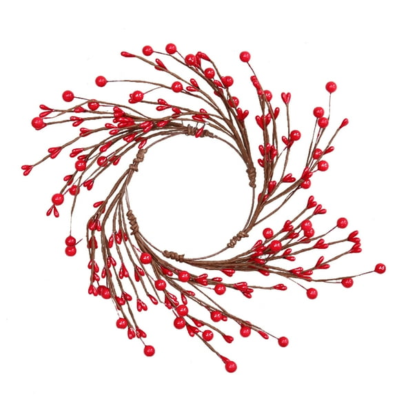Christmas Candle Ring 8.7in Artificial Berry Fake Wreath Window Display Home Decor 1PC Durable Foam Creative Photography Props