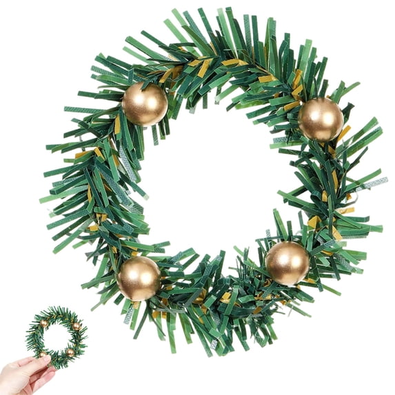 Christmas Candle Rings Holder 1pc, Small Artificial Berry Wreath for 3 Inch Pillar Candles, PVC Faux Greenery Candle Ring, Rustic Table Centerpiece, Wedding Decor