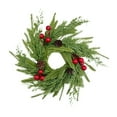 thumbnail image 1 of Christmas Candle Rings Norfolk Pine Wreath 10 Inch Artificial Pillars Wedding Fall Candle Wreaths Green Garland Ornament for Xmas Holiday Wedding Farmhouse Table Centerpiece, 1 of 6